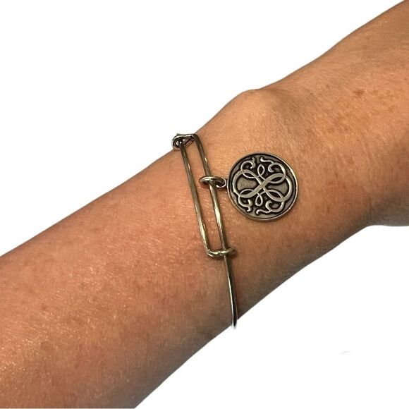 Alex and Ani Rafaelian Silver Infinity Charm Bangle Bracelet - Picture 11 of 13